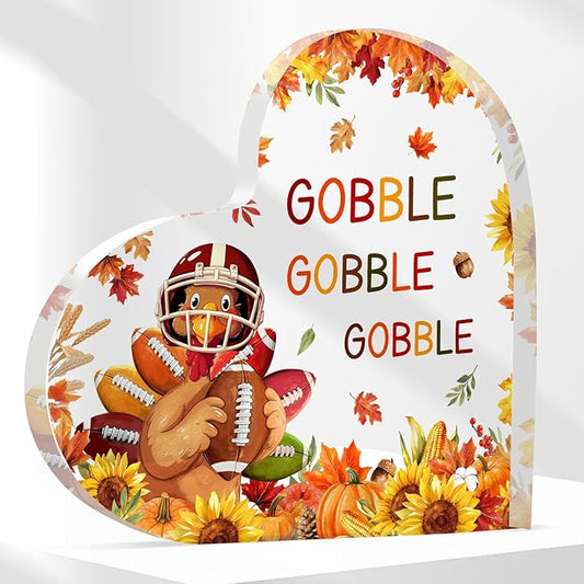 Thanksgiving Home Decorations 3.9 Inch Thanksgiving Plaque Acrylic Thanksgivings Decor Plaques for Family Friends Table Decor-style 2