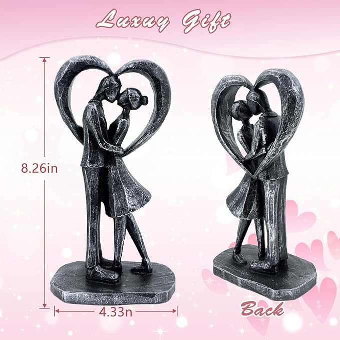 Anniversary Wedding Gifts, Love Ornament for Couple, Romantic Couple Sculptures, Abstract Resin Statues for Home Decor, Valentines Statues Decor for Desk Office, Valentines Gifts for Women Wife