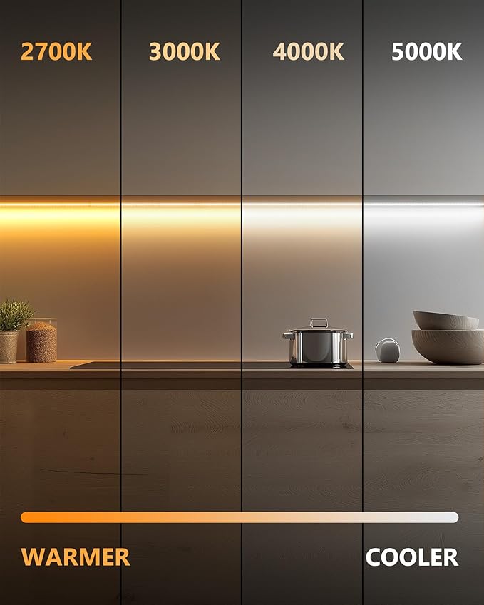 HitLights White COB LED Strip Lights 4000K, 12V Tape Light 16.4ft, 2640 LEDs, 426 lm/ft, CRI 90+, IP30, Premium High Density Lighting for Kitchen, Cabinets, Room, UL Listed(Power Source Not Included)