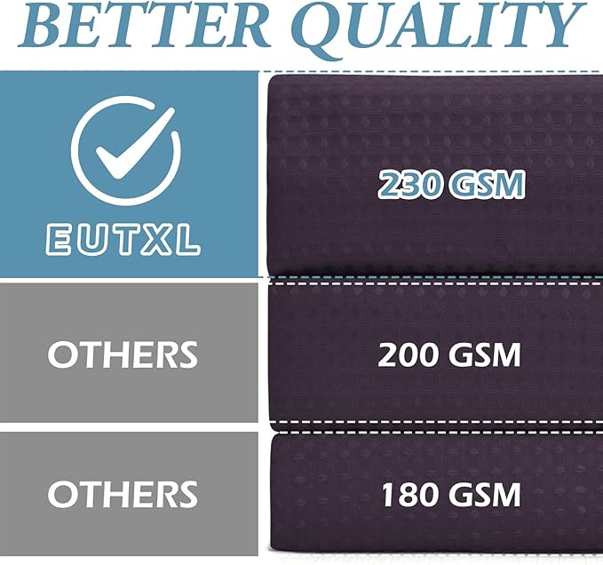 Purple Stall Hotel Style Shower Curtain with Snap in Liner - 230GSM Waffle Textured,Hotel Grade,Spa Like Bath Curtain,54W x 80H