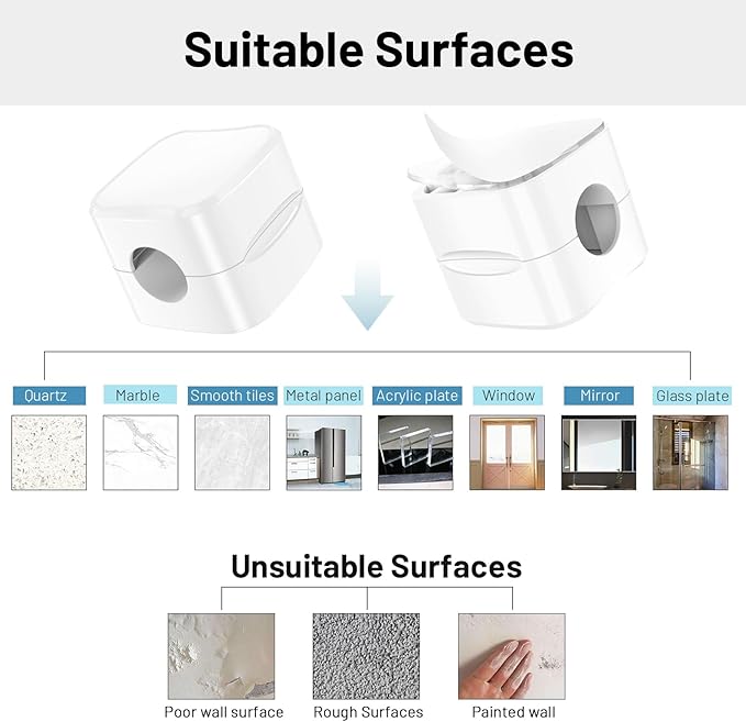 6 Pack Magnetic Cord Holder, Znben Cable Clips White Cord Organizer Holder Adhesive Cable Management Charger Wire Holder Clips for Desk, Car, Office, Home, Cubicle, Nightstand