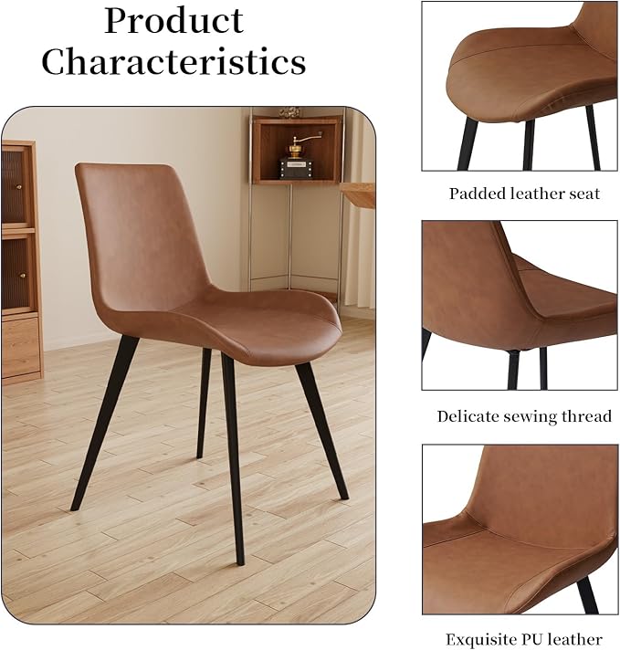 43.2"-59.1" Extendable Round Dining Table Set, Mid Century Modern Wooden Round Table, Leisure Oak Coffee Table,w/ 4 PU Leather Chairs