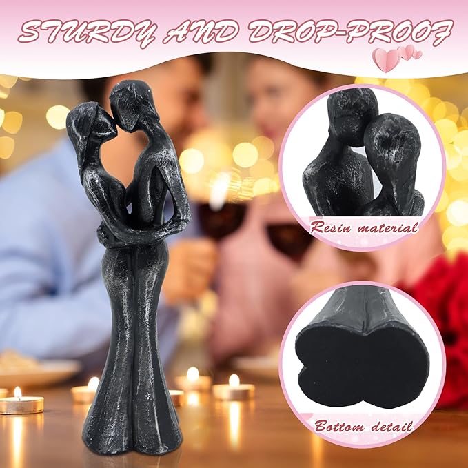 Anniversary Wedding Gifts, Love Ornament for Couple, Romantic Couple Sculptures, Abstract Resin Statues for Home Decor, Valentines Statues Decor for Desk Office, Valentines Gifts for Women Wife