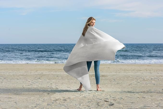 MV Sport Lightweight Sweatshirt Blanket Throw – Warm & Cozy, Breathable Oversized Fleece Knit, Couch, Bed, Travel, Cold Nights, and Outdoors – Soft Light Weight Blanket 54" x 84" Marble Heather