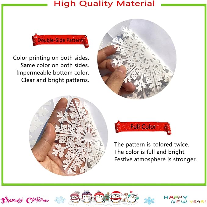 Snowflake Window Clings for Glass Windows Snow Spray, 321PCS Christmas Window Clings Winter Xmas Holiday Window Stickers Decals Decor, 9 Sheets Christmas Decorations for Office Clearance Indoor