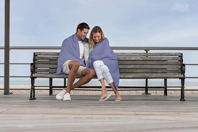 MV Sport Lightweight Sweatshirt Blanket Throw – Warm & Cozy, Breathable Oversized Fleece Knit, Couch, Bed, Travel, Cold Nights, and Outdoors – Soft Light Weight Blanket 54" x 84" Periwinkle