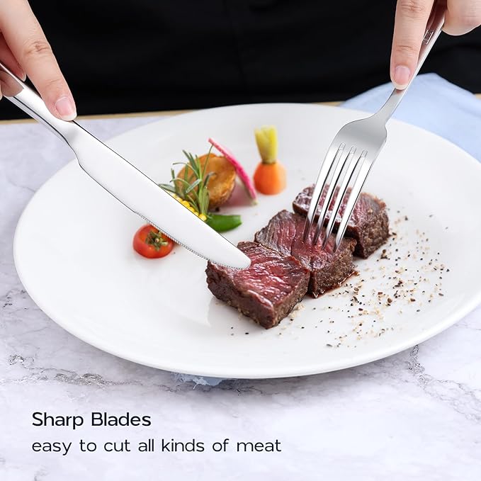 Onader 40 Pieces Silverware Set, 18/10 Stainless Steel Cutlery Flatware Set for 8