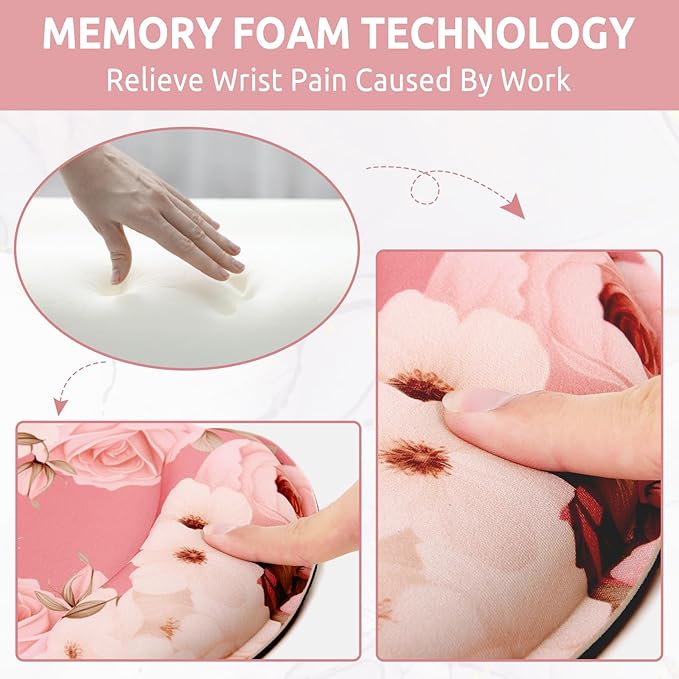 Ergonomic Mouse Pad with Wrist Rest, Small Mousepad with Non-Slip Rubber Base and Smooth Surface, Beach Mouse Pads for Desk, Office Desk Accessories