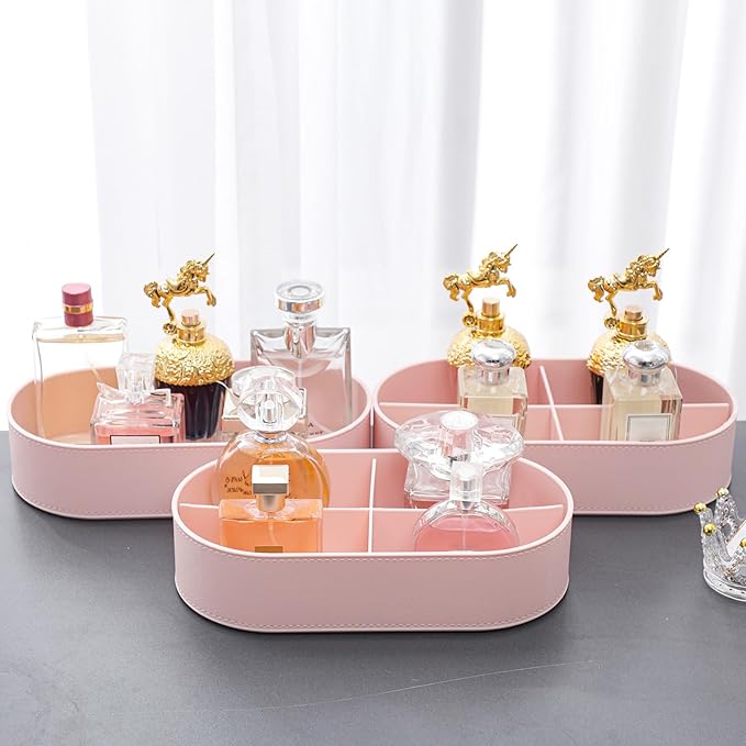 Yesesion Large Cable Storage Organizer with Lid, Plastic Cord Box with 20pcs Wire Ties, Desk Drawer Tray for Phone Chargers, Power Cords, Electronics Accessories, Jewelry, Art Craft (Pink)