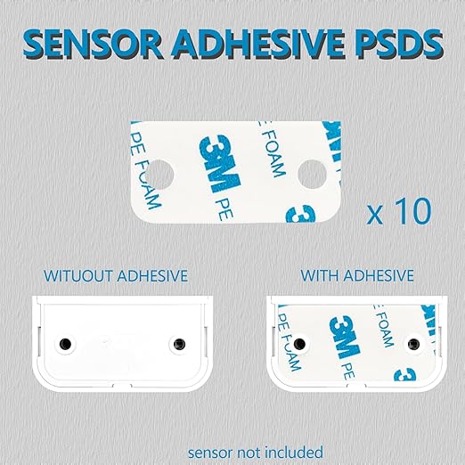 Adhesive Replacement Strips for Ring Contact Sensor 2nd Gen, Pre-Cut Double-Sided Tape 12-Pack, Compatible for Ring Door Sensor, Easy Installation & 100% Fit(White)