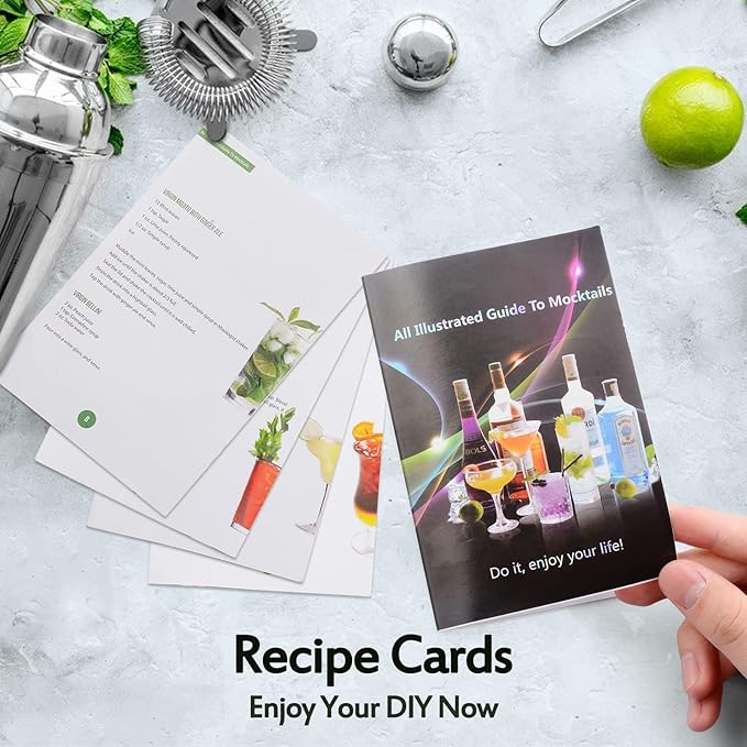 12 Piece 25oz Cocktail Shaker Set Bartender Kit with Stand, Professional Stainless Steel Bar Tool Set, Bar Set ，Home Mixology Tool Sets，Cocktail Recipes Booklet ，Silver