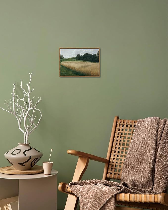 KISSFOX Vintage Landscape Canvas Wall Art Nature Wildflower Field Scenery Prints Country Painting Picture Decor Artwork Rustic Farmhouse Gallery Office Living Room Bedroom Bathroom