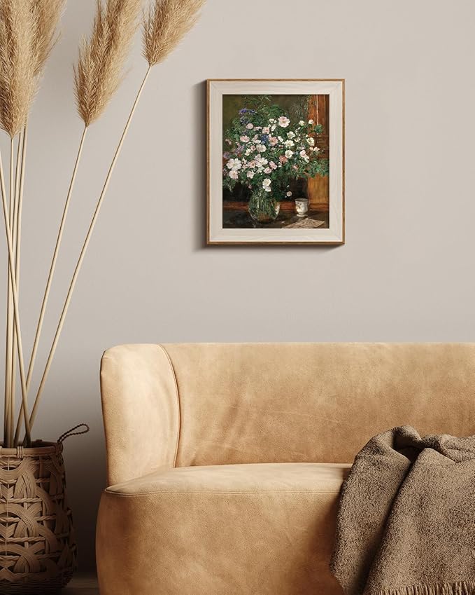 InSimSea Framed Canvas Wall Art, Flowers Wall Art for Living Room & Bathroom - Vintage Oil Painting, Print Home Decor - Wild Flowers (10"x12")