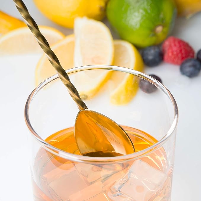 Barfly Teardrop Bar Spoon, End 11 13/16" (30 cm), Gold