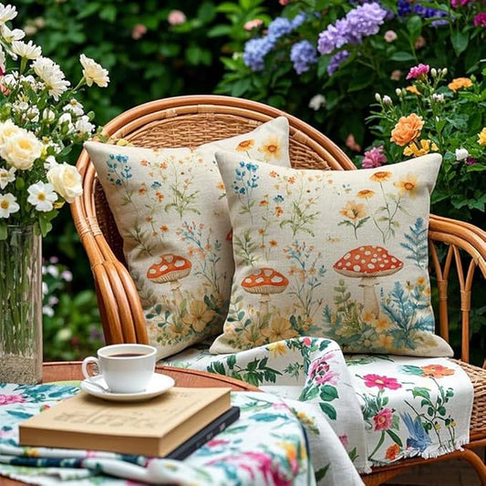 Cirzone Waterproof Outdoor Pillow Covers 18x18 Inch Set of 2 Summer Spring Floral Throw Pillow Covers Spring Outdoor Decor for Patio Furniture Garden Sofa