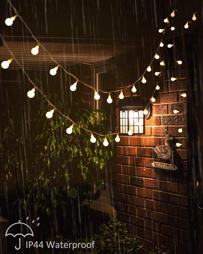 Globe String Lights, 59 Ft 100 LED Christmas Lights with Remote Timer, Connectable Plug in Twinkle Lights for Bedroom Wedding Classroom Indoor Outdoor Decor, Warm White