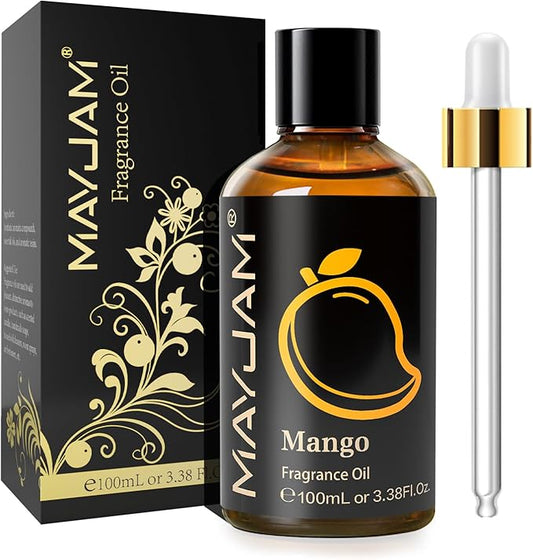 MAYJAM 100ML/3.38FL.OZ Mango Fragrance Oils with Glass Dropper, Essential Oils for Diffusers for Home, Long Lasting Scented Oils for Diffusers Soap Candle Making