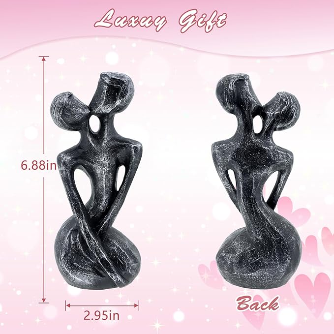 Anniversary Wedding Gifts, Love Ornament for Couple, Romantic Couple Sculptures, Abstract Resin Statues for Home Decor, Valentines Statues Decor for Desk Office, Valentines Gifts for Women Wife