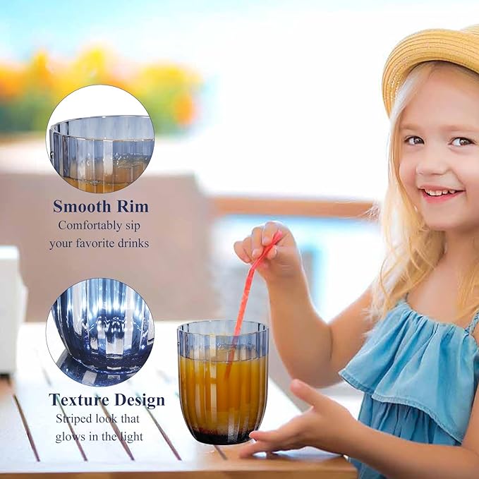 Acrylic Clear Highball Plastic Cups | Plastic Reusable Tumblers 15oz (Set of 6) | Stackable | BPA-free Tumblers | Shatterproof | Top-rack Dishwasher Safe