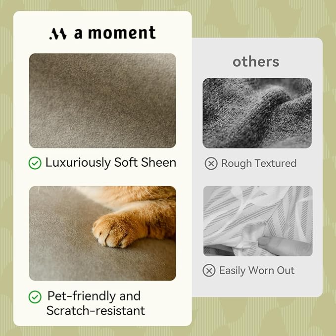 a moment Pack of 2 Light Grey Stain-Resistant Throw Pillow Covers Pet-Friendly Pillowcases Cushion Covers for Sofa Couch Bed Outdoor Waterproof 20x20 Inch