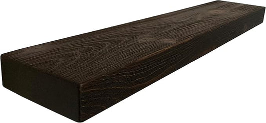 joelsantiques 54 Inch Wooden Floating Shelves for Wall - 54x6x2 in - Made of Natural Wood - Long Heavy Duty Rustic Wall Shelves for Bedroom - Perfect for Living Room, Kitchen - Mocha
