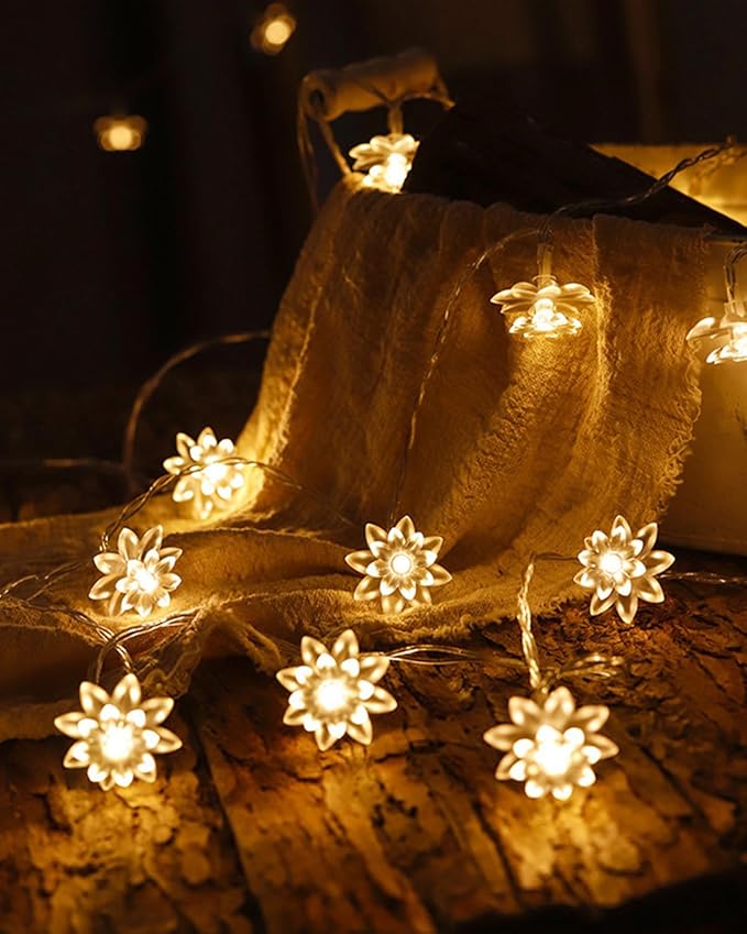59 Ft 100 LED Flower Fairy Lights with Remote Timer, Plug in Connectable Twinkle Lights with Soft Flowers for Bedroom Wedding Dorm Indoor Outdoor Decor, Warm White