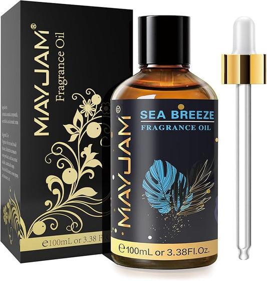 MAYJAM 100ML/3.38FL.OZ Sea Breeze Fragrance Oils with Glass Dropper, Essential Oils for Diffusers for Home, Long Lasting Scented Oils for Diffusers Soap Candle Making