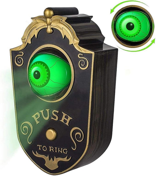 Halloween Decoration, Halloween Doorbell, Haunted Doorbell Animated Eyeball Halloween Decor with Spooky Sounds, Haunted House Halloween Prop Decoration