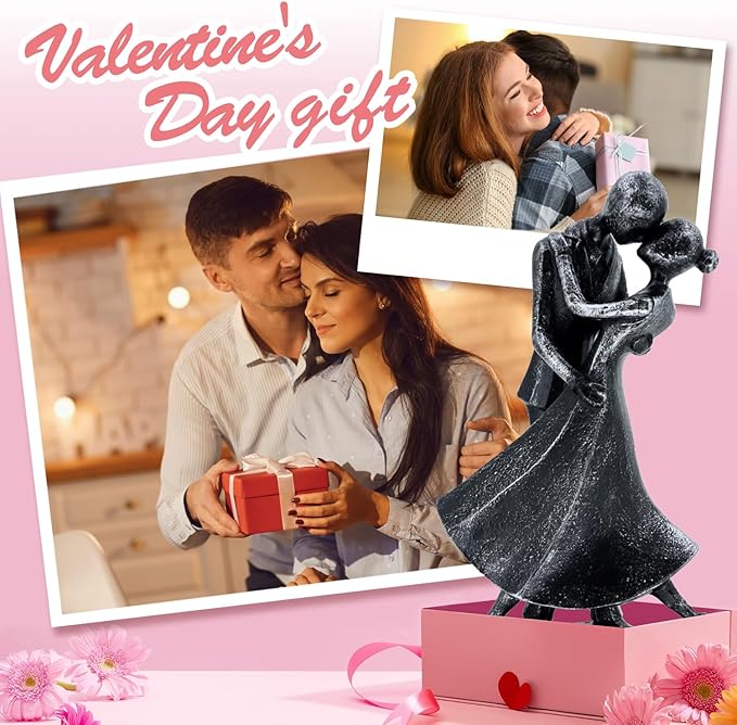 Anniversary Wedding Gifts, Love Ornament for Couple, Romantic Couple Sculptures, Abstract Resin Statues for Home Decor, Valentines Statues Decor for Desk Office, Valentines Gifts for Women Wife