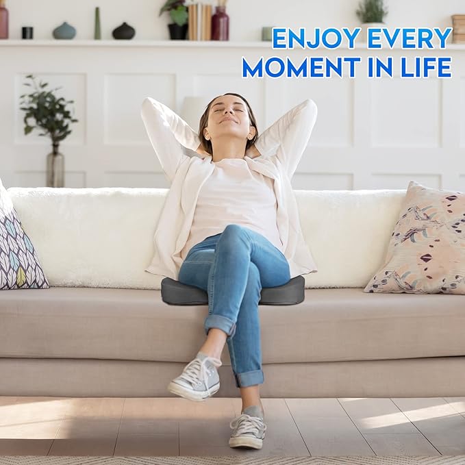 Seat Cushion, Office Chair Cushions, Car Seat Cushion, Non-Slip Sciatica & Back Coccyx Tailbone Pain Relief Chair Pad, Memory Foam Pillow for Computer Desk, Wheelchair, Driving(Grey)