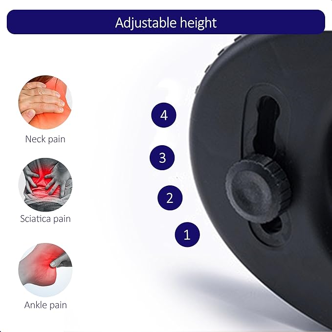 Under Desk Footrest – 4-Level Angle Adjustment & Active Rocker Feature, Durable ABS Foot Support, Anti-Slip Design, Ideal for Office, Home, Travel & Posture Correction
