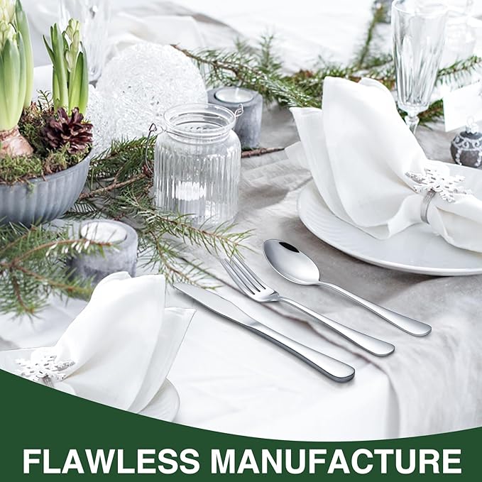 60-Piece Silverware Set with Organizer,AIVIKI Stainless Steel Flatware Set for 12,Cutlery Utensil Sets for Home Restaurant,Tableware Set Include forks spoons and knives,Mirror Polished,Dishwasher Safe