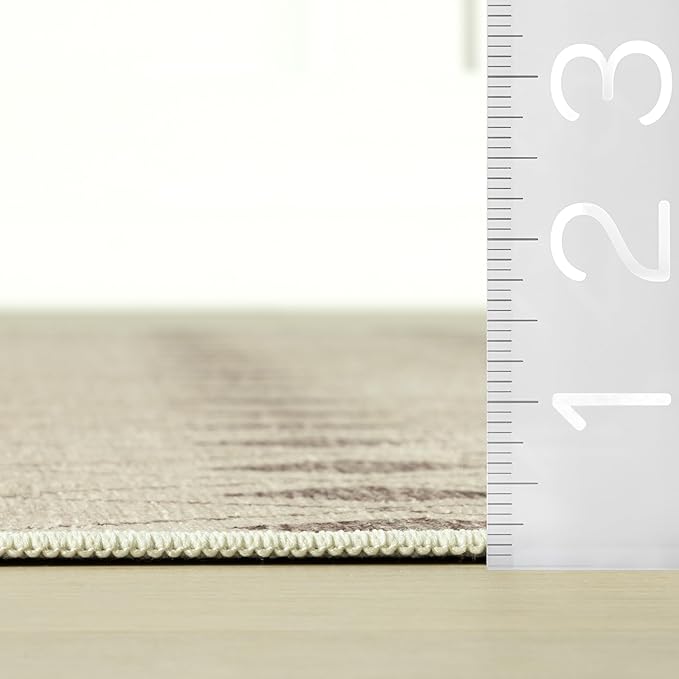 Dash & Albert Chandler Tan Machine Washable Rug, 8.5 X 11.5 Feet, Tan Geometric Pattern