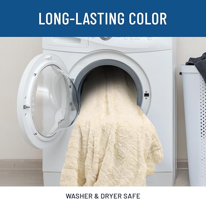 Everlasting Comfort Soft & Comfortable Ivory Faux Fur Throw Blanket for Couch - (50"x65") Minky & Fluffy Fall Blankets & Throws, Plush Fuzzy Cover for Bed, Sofa & Living Room - Cozy Home Decor