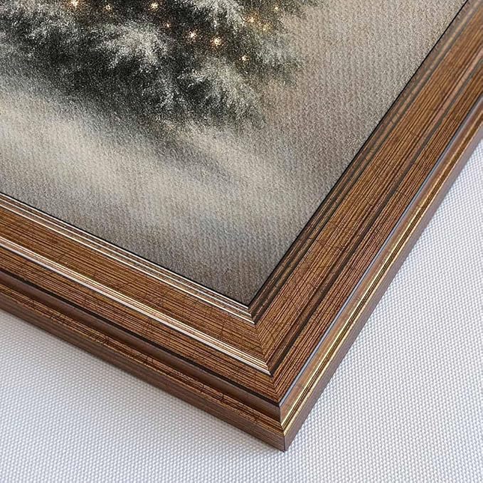 Gold Framed Vintage Christmas Tree Canvas Wall Art Farmhouse Rustic Pine Tree Winter Print Botanical Holiday Decor for Living Room Bedroom Entryway (Vintage Christmas Tree, 12L" x 9.5W")