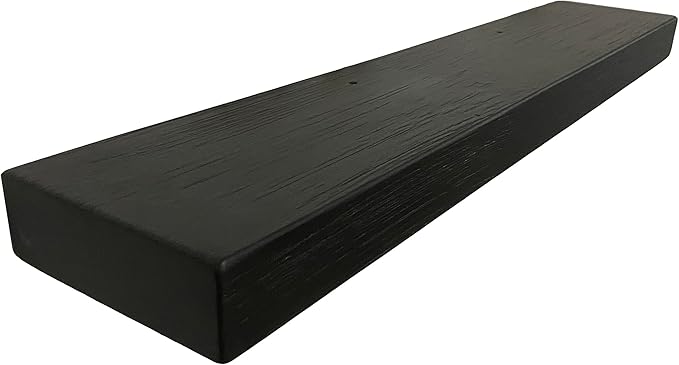 joelsantiques 36 Inch Wooden Floating Shelves for Wall - 36x6x2 in - Made of Natural Wood - Long Heavy Duty Rustic Wall Shelves for Bedroom - Perfect for Living Room, Kitchen - Black