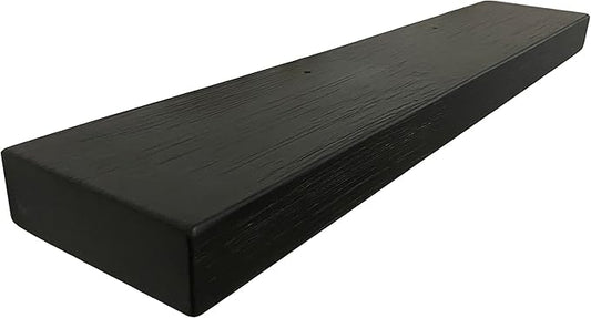 joelsantiques 36 Inch Wooden Floating Shelves for Wall - 36x6x2 in - Made of Natural Wood - Long Heavy Duty Rustic Wall Shelves for Bedroom - Perfect for Living Room, Kitchen - Black
