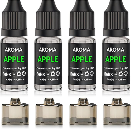 Cocktail Bubble Smoke Gun Accessories, Contains 4 Apple Flavors, 4 Oil Containers, Suitable for Smoke Bubble Gun (Apple Flavor)