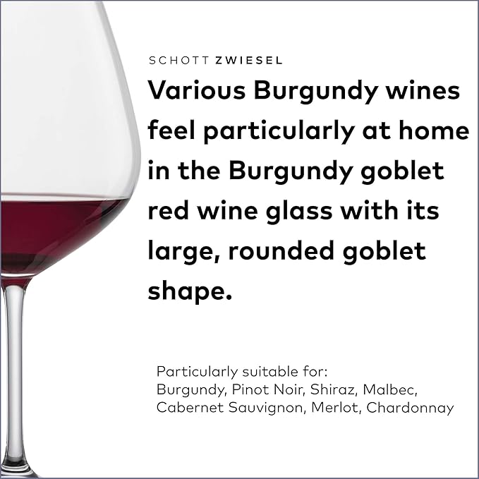 SCHOTT ZWIESEL Forté Burgundy Goblet (Set of 6), Burgundy Glasses for Red Wine, Dishwasher-Safe Tritan Crystal Glasses, Made in Germany (25 Ounce)