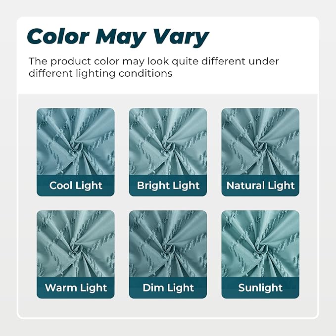 84inches Extra Long Teal Shower Curtain Boho Farmhouse Shower Curtain 72 x 84 Tufted Chevron Textured Minimalist Shower Curtains for Bathroom