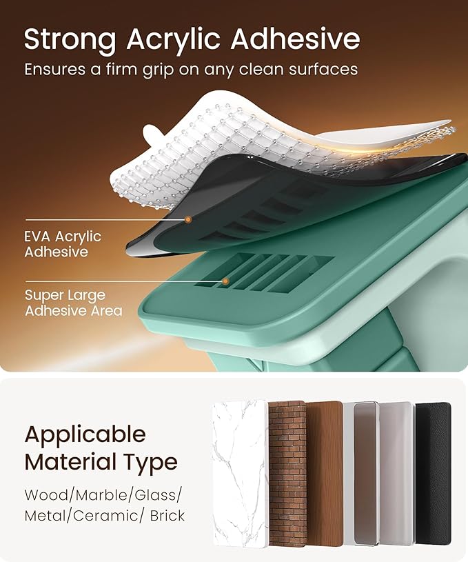 6 Pack Magnetic Cable Clips, Glow in The Dark Cable Holders, GolbinBox Cord Organizer with Shockproof Silicone, Fits up to 8mm Adhesive Cord Clips for Desk, Wall, Nightstand, Car, Home, Office, Green