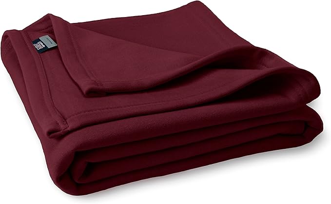 MV Sport Lightweight Sweatshirt Blanket Throw – Warm & Cozy, Breathable Oversized Fleece Knit, Couch, Bed, Travel, Cold Nights, and Outdoors – Soft Light Weight Blanket 54" x 84" Crimson