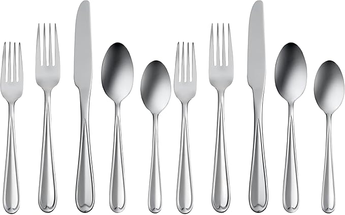 Oneida Dylan 42 Piece Everyday Flatware, Service for 8, 18/0 Stainless Steel, Silverware Set (Pack of 2)