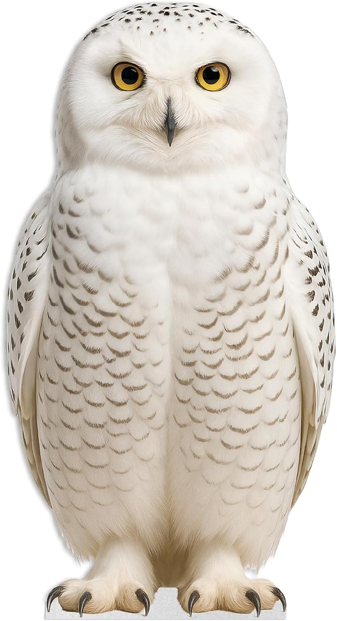 Owl Harry Life Size Standee - 2FT Freestanding Coroplast Cutouts | Safari Animal Standup Photo Booths, Jungle Party, Birthday & Halloween Decorations