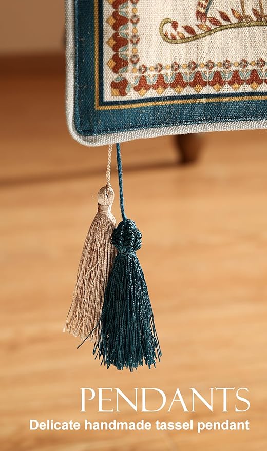 patdrea Designer Beige Farmhouse Geometric Patterned Linen Table Runner 87 Inch Long,Wrinkle Resistant Table Mat,Decoration for Kitchen Dining and Coffee Tables Banquet Christmas , 12"x87"