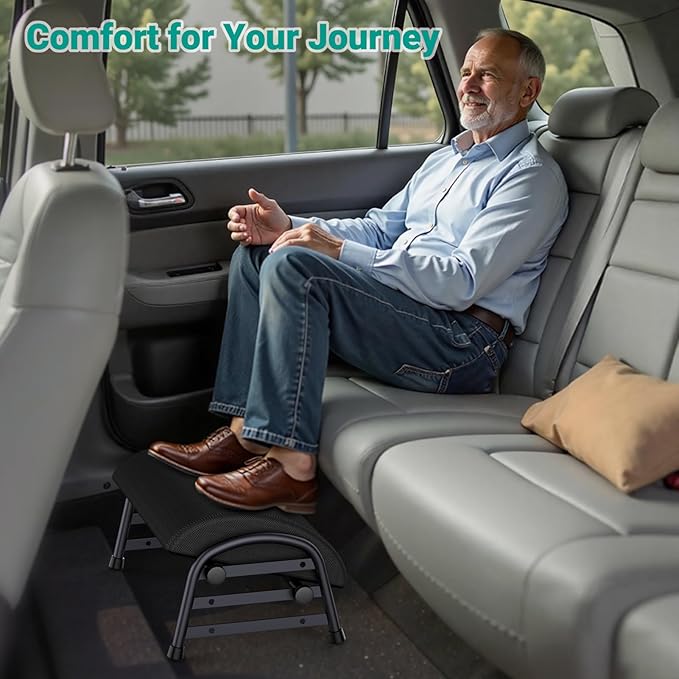 Adjustable Foot Rest for Under Desk at Work, Ergonomic Under Desk Footrest with 6 Positions, Foot Stools for Under Office Desk Chair, Leg Rest for Home, Car, Computer, Gaming Accessories