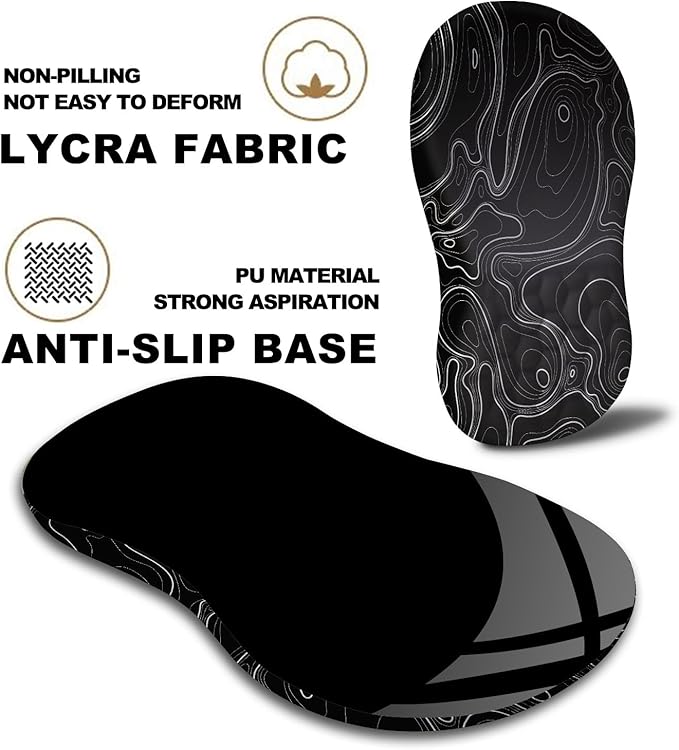 Ergonomic Mouse Pad with Massage Dot, Comfortable Computer Mouse Pad for Laptop, Wrist Rest Pain Relief, Non-Slip PU Base, Black, 12 x 8 in