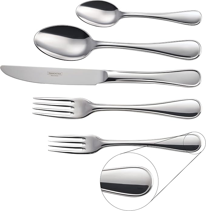 Tramontina 45 Piece Silverware Set - Firenze Utensils Set