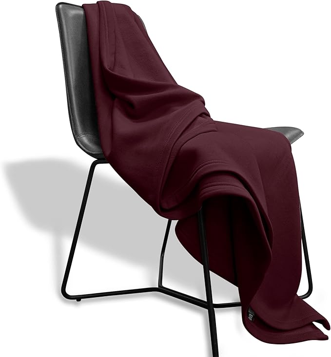 MV Sport Lightweight Sweatshirt Blanket Throw – Warm & Cozy, Breathable Oversized Fleece Knit, Couch, Bed, Travel, Cold Nights, and Outdoors – Soft Light Weight Blanket 54" x 84" Maroon