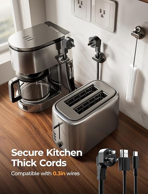 10 Pack Magnetic Cable Clips [2025 Minimum Size] LISEN Magnetic Cord Holder for Nightstand Desk, Cable Management for Home Office Organizer Wire Organizers for iPhone 17 Charger Cord, Dorm, Wall, Car